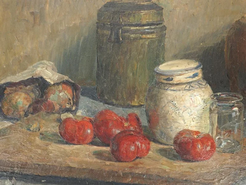 1877-Ernst Toepfer - Natura morta in cucina